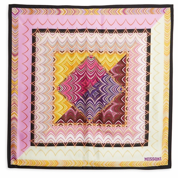 💕x3HP💕Missoni geometric zig zag chevron print silk scarf - Picture 2 of 8